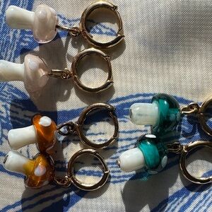 Colorful Mushroom Earrings Set